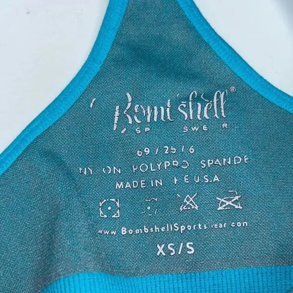 Bombshell Blue and Grey Snake Print Seamless Strappy Sports Bra Size XS/S - Image 5