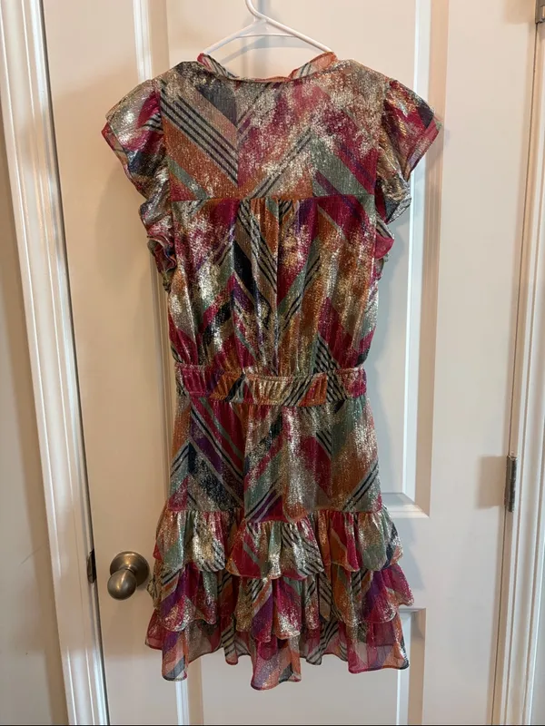 WILLA STORY erin dress multi color shimmer‎ size small - Image 9