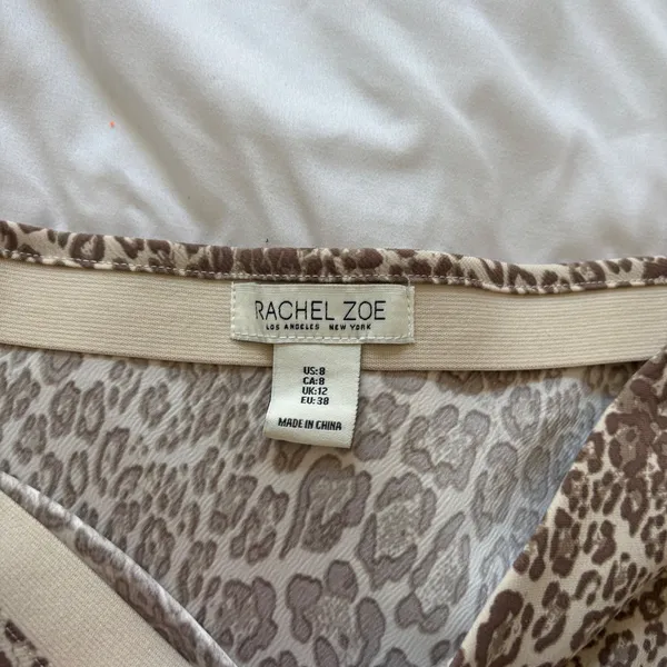Rachel‎ Zoe Maxi Skirt Womens 8 Leopard Beige Brown Animal Whimsy Quiet Luxury - Image 5