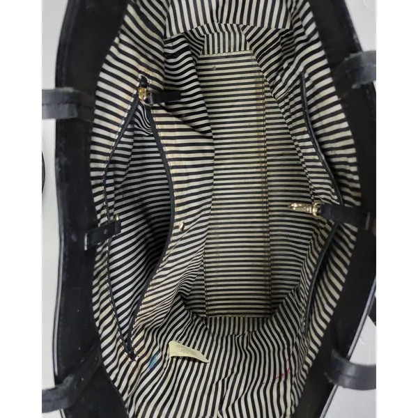 Kate Spade Womens Shoulder Bag Black Monster Eyes Hallie 100% Cow Leather Tote - Image 7