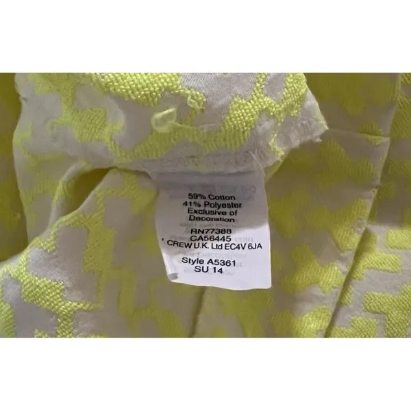 J.Crew Neon Green Geometric Print Sleeveless Dress‎ Size 4 Pockets - Image 6