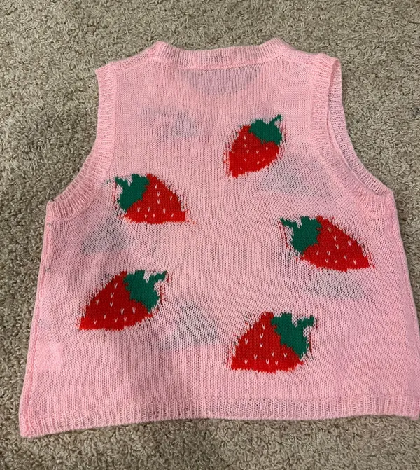 Colorful Natalie Strawberry Sweater - Image 4