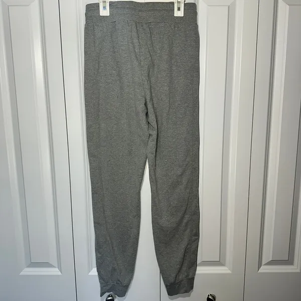 Fabletics Cloud Jersey Joggers Women Small Gray Drawstring Lounge Gym Pockets - Image 4