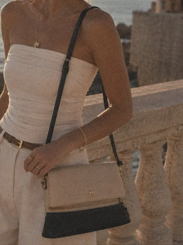 Kate Spade Southport Avenue Maria Ivory Black and Cream Crossbody Satchel Bag - Image 2