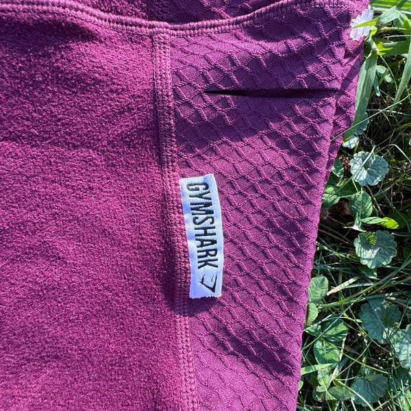 Gymshark True Texture Leggings- Dark Ruby - Image 4