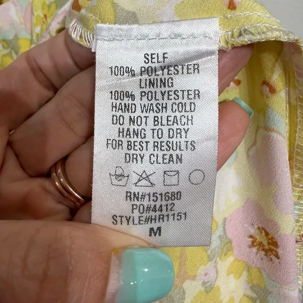 Storia Yellow Floral Tiered Romper Sz M - Image 6