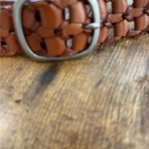Brown Woven Leather Belt NWOT - Image 2