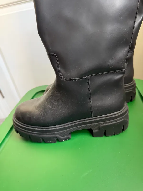 H&M Black Faux Leather Tall Boots - Image 4