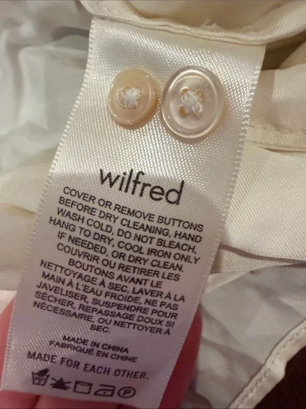 Wilfred Cream Tie-Front Button Down Shirt Size Medium NWT - C54-112 - Image 5