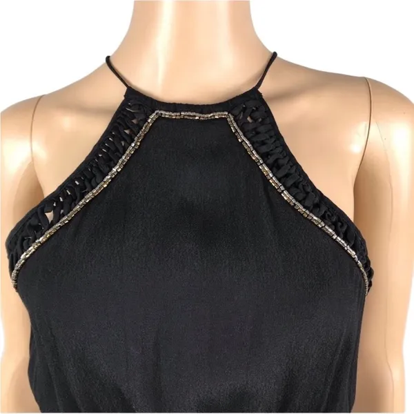 LOVESTITCH Beaded Maxi Dress Sz S Black Feminine Retro Boho Party Whimsycore NWT - Image 6