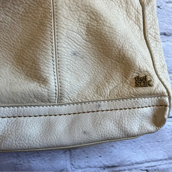 The Sak Leather Crossbody Purse Ivory Adjustable Strap - Image 3