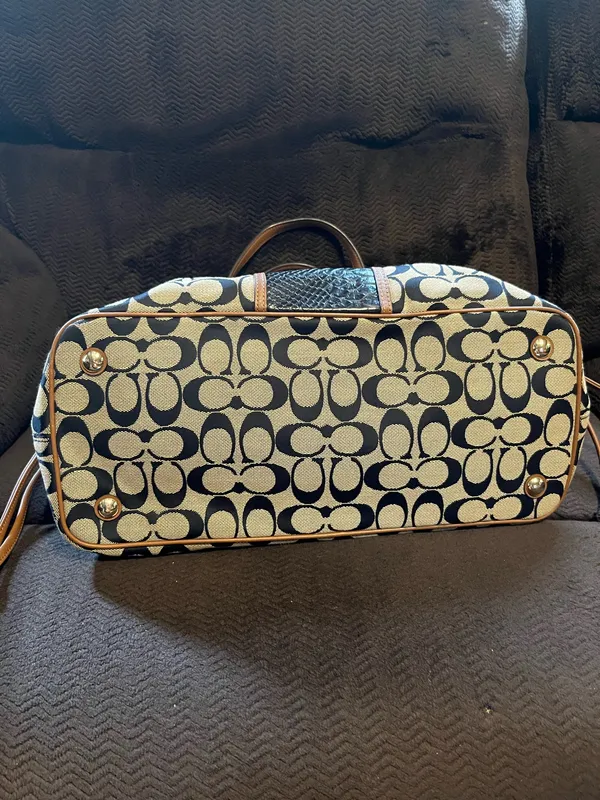 Coach Snake Stripe Signature Drawstring Carryall - Image 3