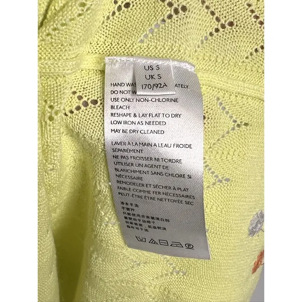Free People Knit Mini Slip Dress Small Yellow Floral - Image 6