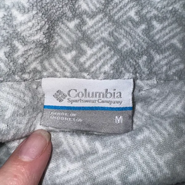 Columbia Womens Pullover Top Medium Gray‎ Geometric Print Quarter Zip Active - Image 5