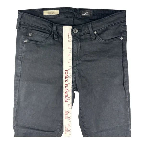 AG Adriano Goldschmied The Prima Mid-Rise Cigarette Jean Black 27R Designer Slim - Image 7
