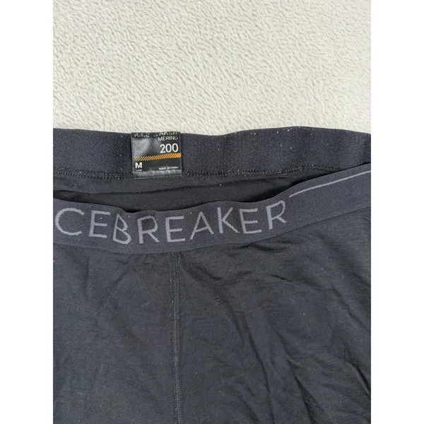 Icebreaker Merino 200 Base Size M Leggings Thermal Pants Black Base Layer - Image 2