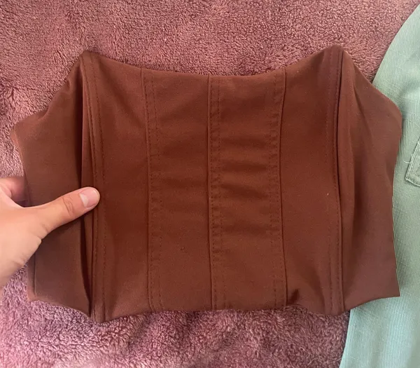 Strapless Brown Going Out Top Size XS - Image 3