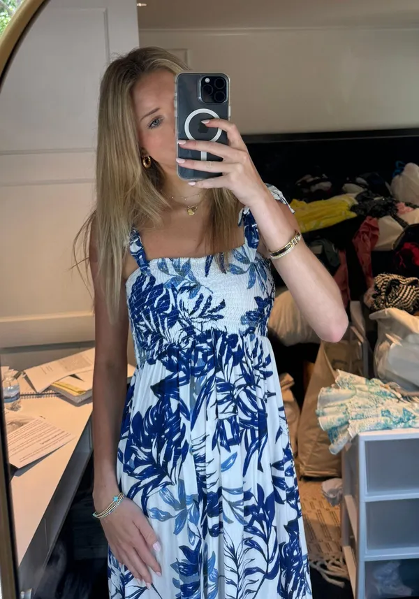 blue and white midi dress Size XS - Image 2