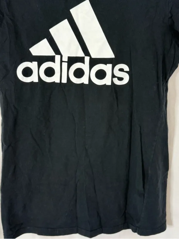 adidas Black Tee with White Trefoil-Style Logo - Image 2