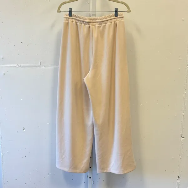 Wishlist Cream Beige Wide Leg Lounge Pants‎ Elastic Drawstring Waist Large Comfy - Image 3