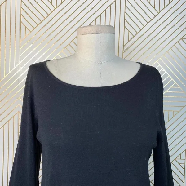 Jarbo Black‎ Merino Flared Sleeve Sweater Dress - Image 2