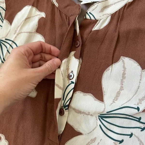 Anthropologie Brown Floral Maxi Dress - Image 7