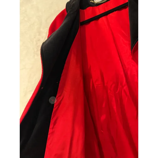 Mario De Pinto Vintage Red Wool Blend Double‎ Breasted Long Coat Womens USA Made - Image 10