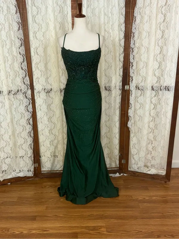Gorgeous Green Sparkling Mermaid Prom/Pageant Gown - Image 3
