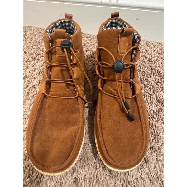 Women's Brown Ankle Boots Size 39 (Fits Like 8) Lace Up Toggle Chukka Style - Image 2