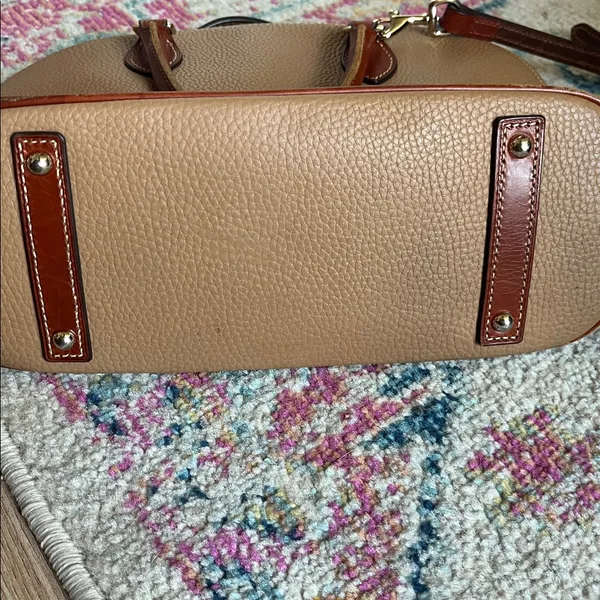 Dooney & Bourke Tan Pebbled Leather Satchel - Image 2