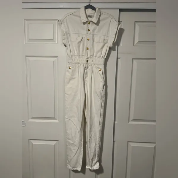 Sheike‎ $165 Nevada Ecru Denim White Gold Jumpsuit Australia Brand Slim - Image 2