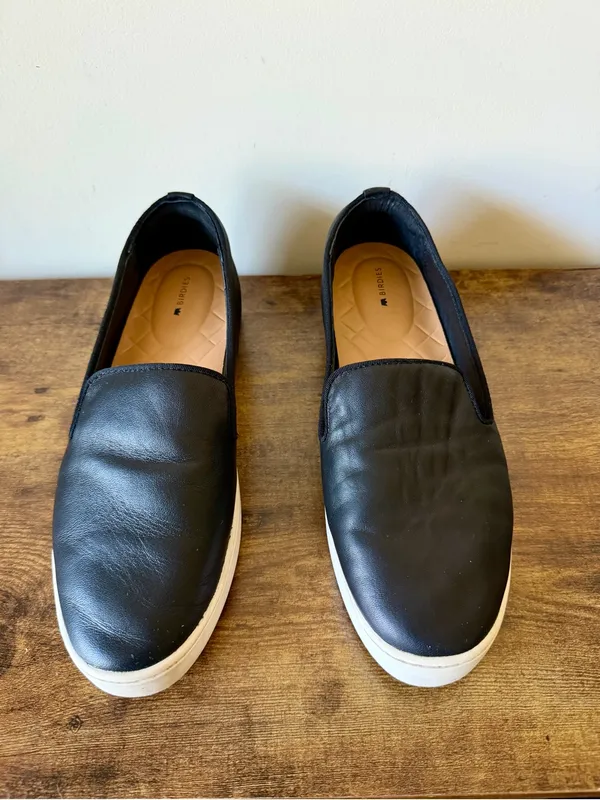 Birdies The Swift Black Leather Slip On Sneakers Women’s Size 10 Loafers - Image 2