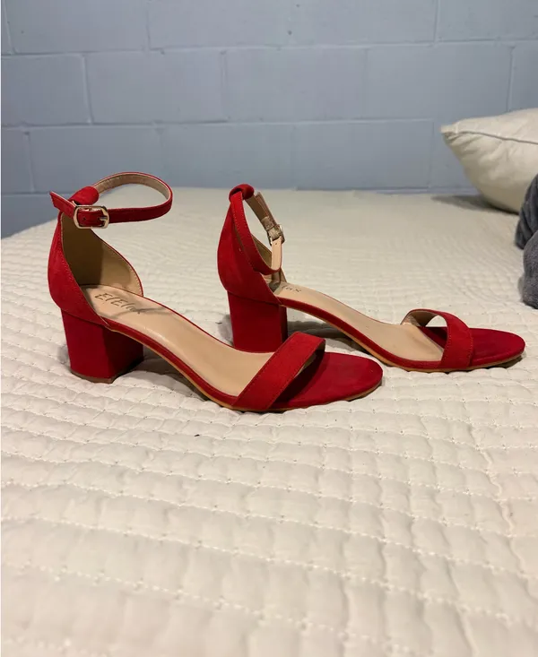 Elelax Red Suede Heels - Image 4