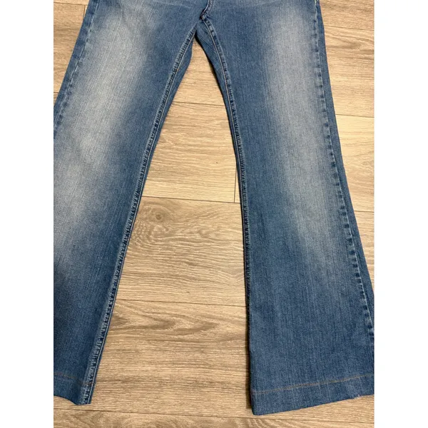 Zara TRF Denim Women Flare Jeans Size 6 Medium Wash‎ Blue Low Rise 30x29 Y2K - Image 9