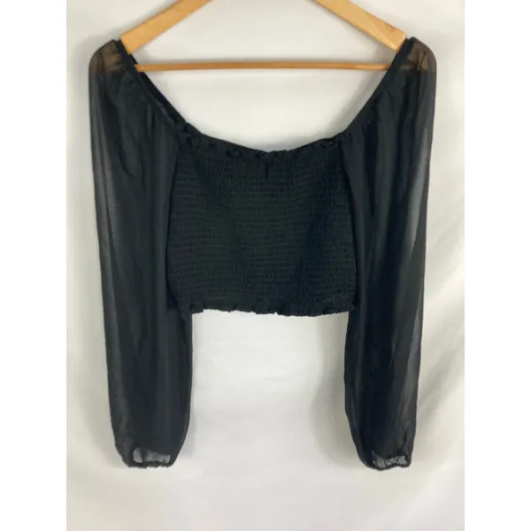 Altard State Black Long Sleeve Crop Top Size Medium - Image 4