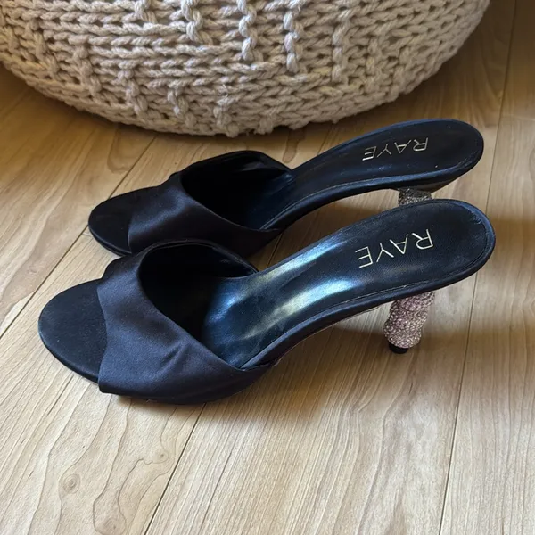 RAYE Black Shoes with Embellished Heels - Image 3