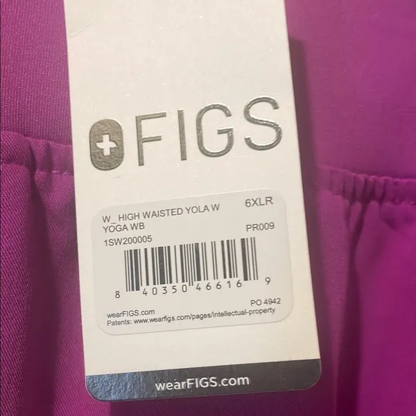 Womens New Figs High Waisted Yola W Yoga Scrub Pants Purple Jolt Plus Size 6XLR - Image 2