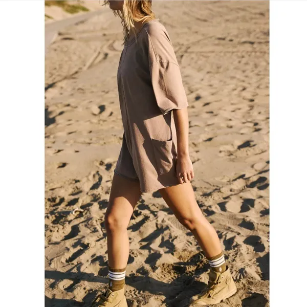 Free People Movement Women's Hot Shot Tee Romper in Mocha Latte size M NWT - Image 3