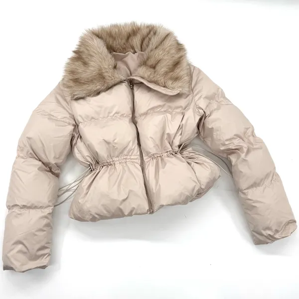 Winter Jacket Short Jacket Coat Trench Overcoat Parka Puffer Fur Collar Bomber - Image 7