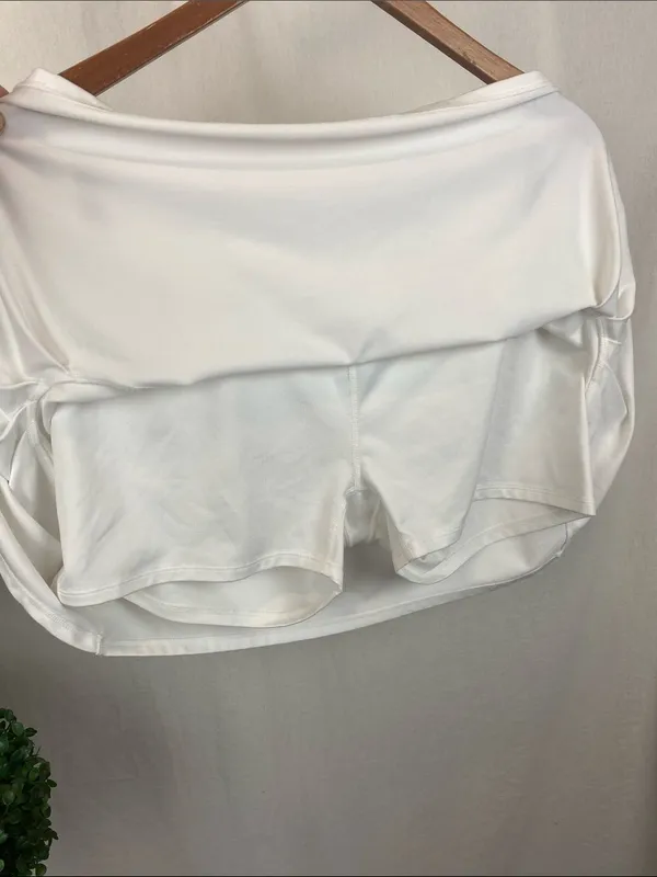 Asics White Skort Mini Athletic Sport Tennis Skirt L - Image 4