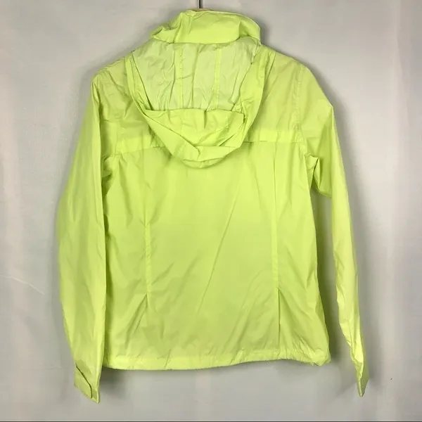 Columbia Bright Neon Yellow Green Packable‎ Lightweight Rain Jacket M - Image 2