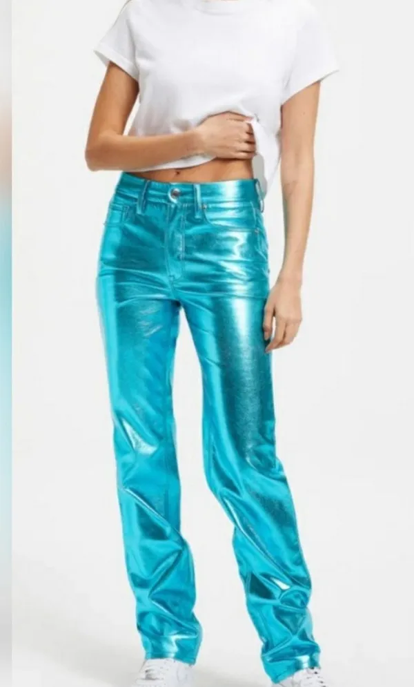 Good American Metallic Faux Leather Pants - Image 2