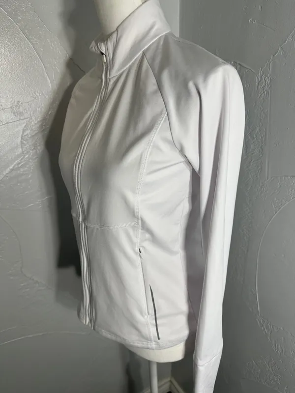 Asics White Zip-Up Athletic Jacket - Image 4