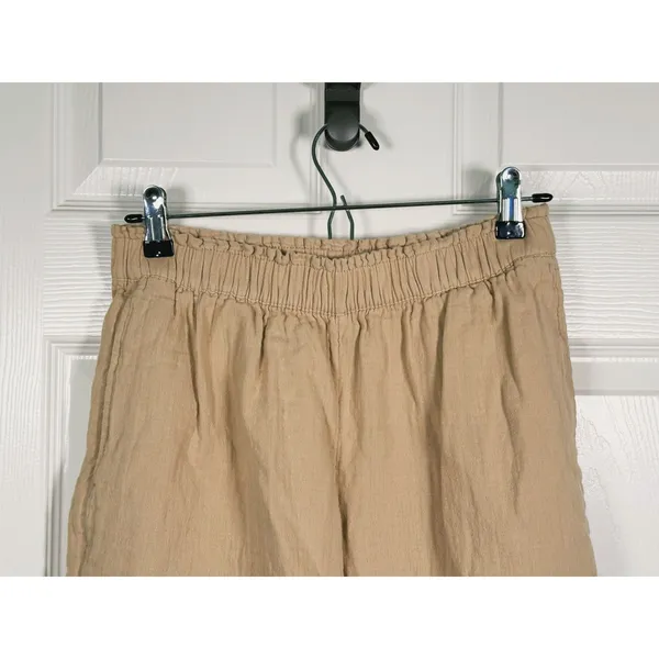 Old Navy Womens High Rise Wide Leg Pants Cotton S Beige Minimal Organic Earthy - Image 5