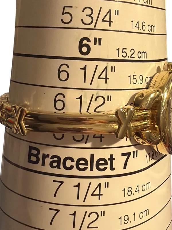 Anne Klein Gold Tone Bracelet Watch Roman Numerals Fold Over Clasp 6.5" *READ - Image 6