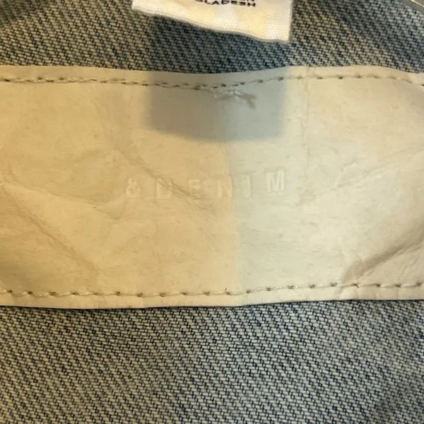 H&M &DENIM Light Wash‎ Acid Wash Denim Jean Jacket Womens Size 0 - Image 6