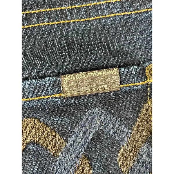 7 For All Mankind Bootcut Jeans Dark Wash‎ Mid Rise Stretch Denim Women's 28 - Image 5