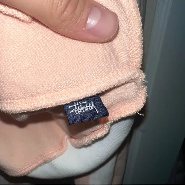 Vintage Stussy Y2K Baby Pink Full Zip Lightweight Jacket Size: Large - Image 6