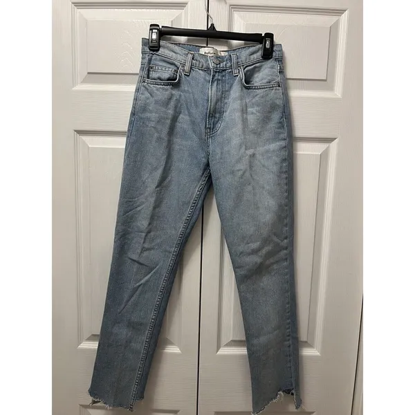 Reformation Step‎ Hem Size 25 Light wash Blue Jeans - Image 4