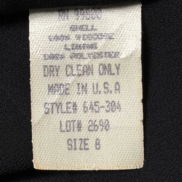 VTG Drama Floral Bias Cut Maxi Skirt 8 Taupe Black Made USA‎ Dark Academia - Image 10